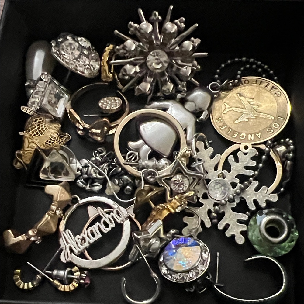 Mixed Silver and Gold Women’s Charm Earrings and Pendants - Assorted Jewelry Set
